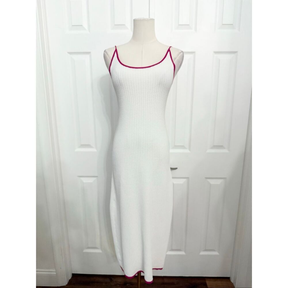 Solid‎ & Striped The Tina Maxi Dress M White Hot Pink